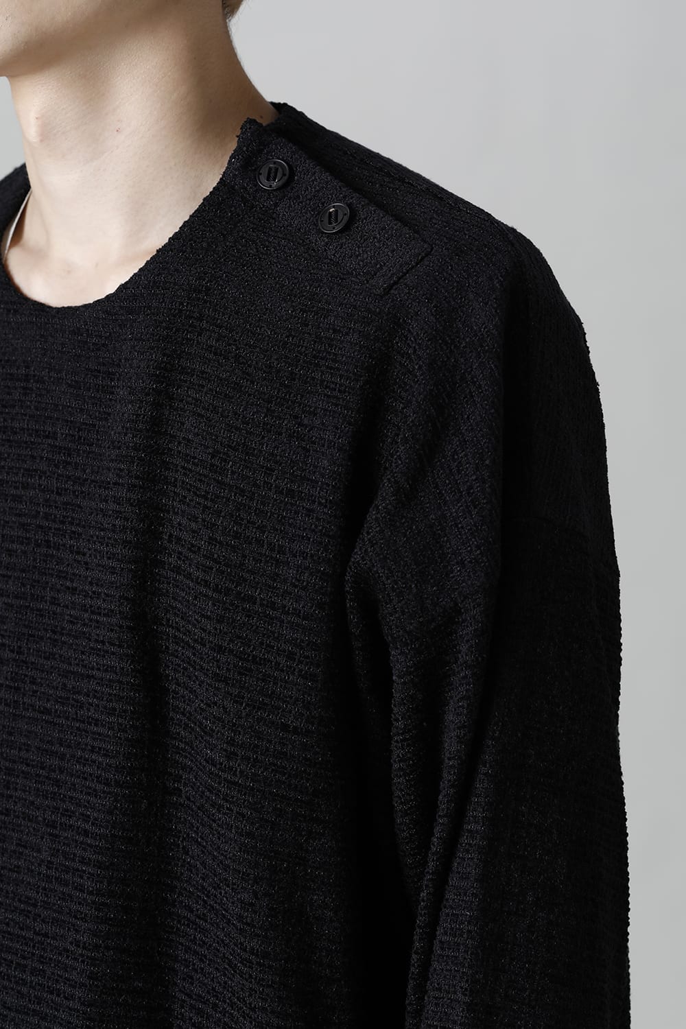 ロングプルオーバーシャツ シルクツイード