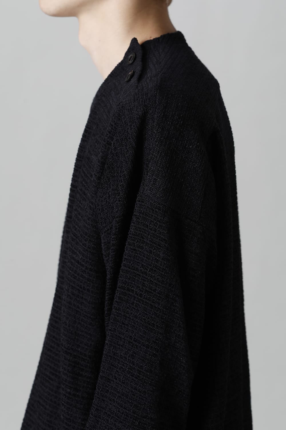 ロングプルオーバーシャツ シルクツイード