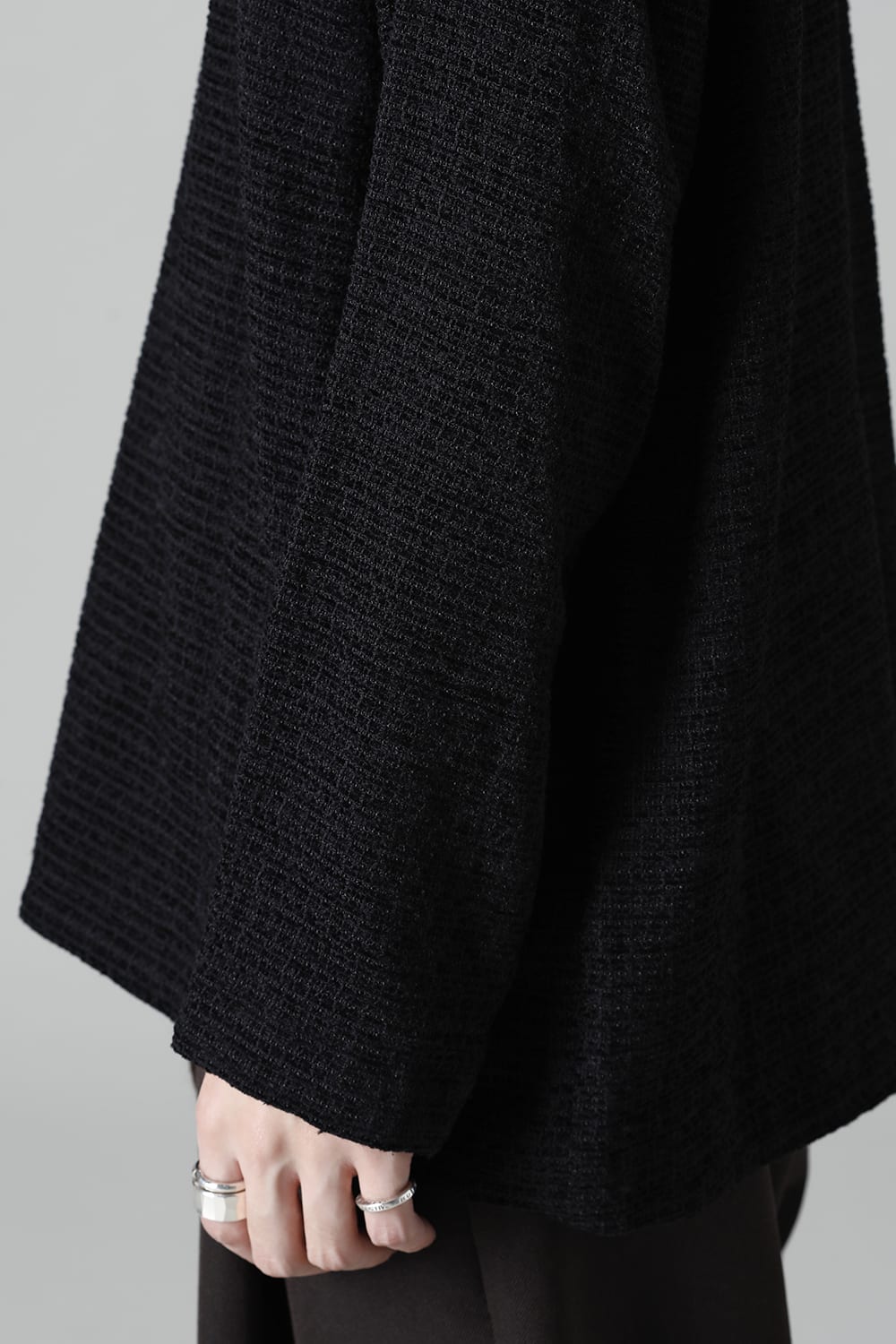 ロングプルオーバーシャツ シルクツイード