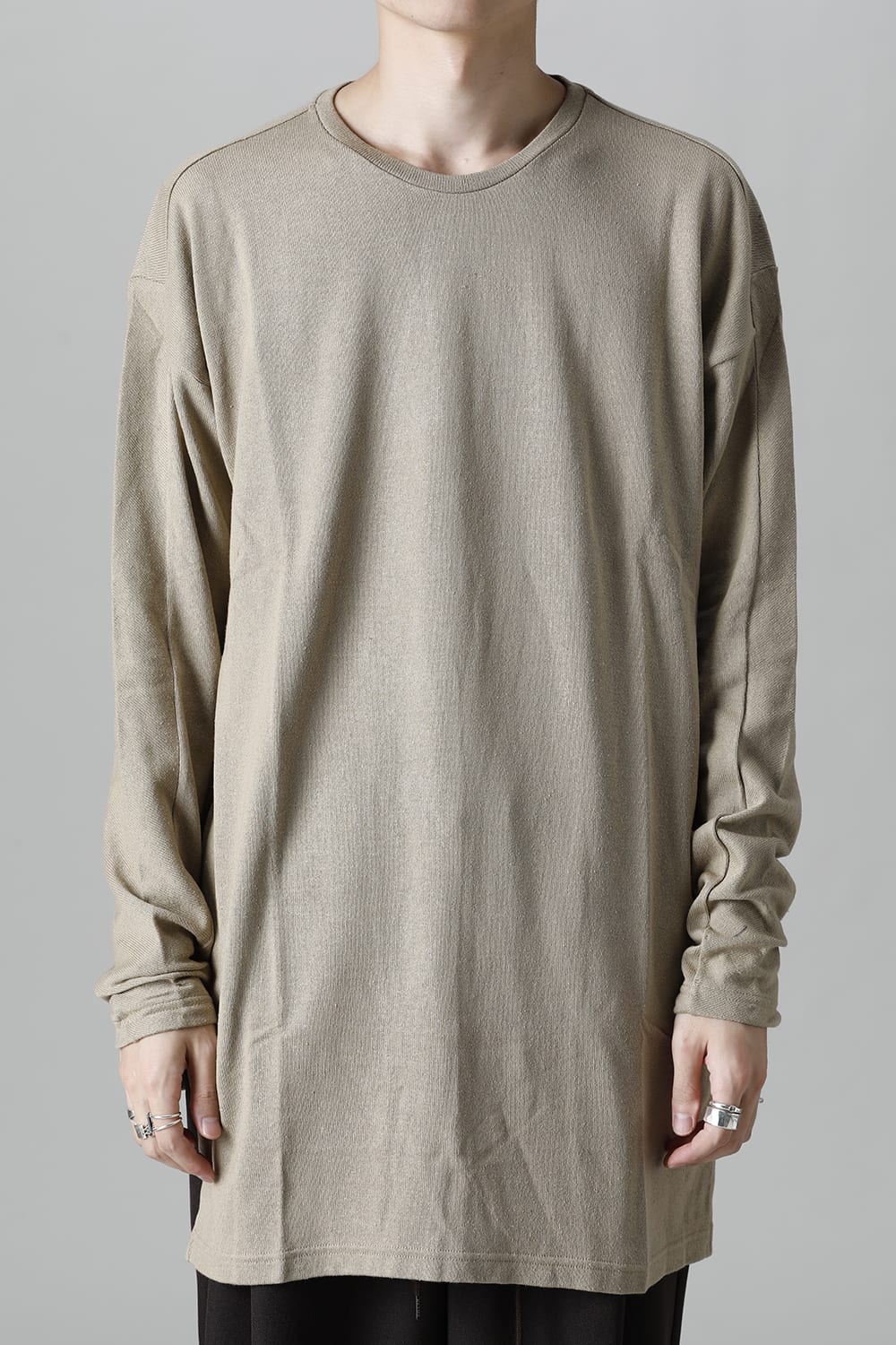 ロングスリーブ シルクジャージー サンドグレー