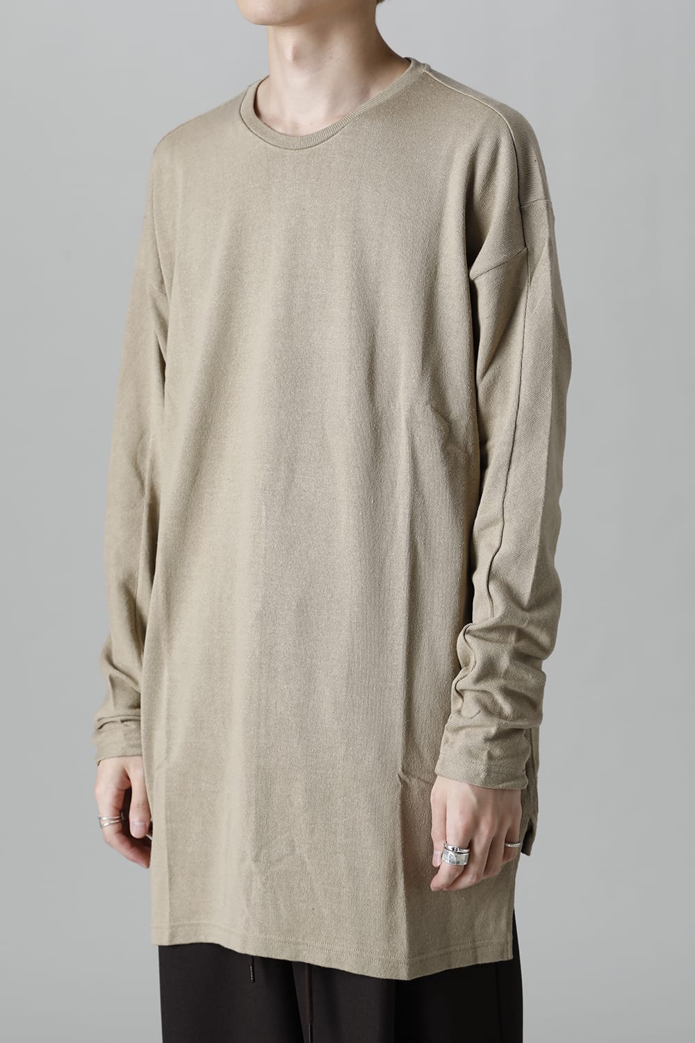 ロングスリーブ シルクジャージー サンドグレー