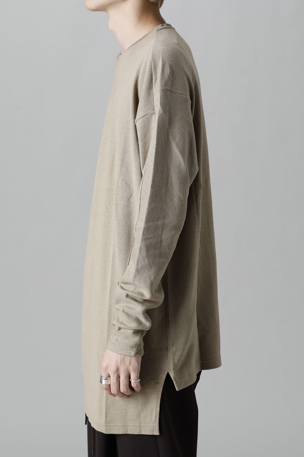 ロングスリーブ シルクジャージー サンドグレー