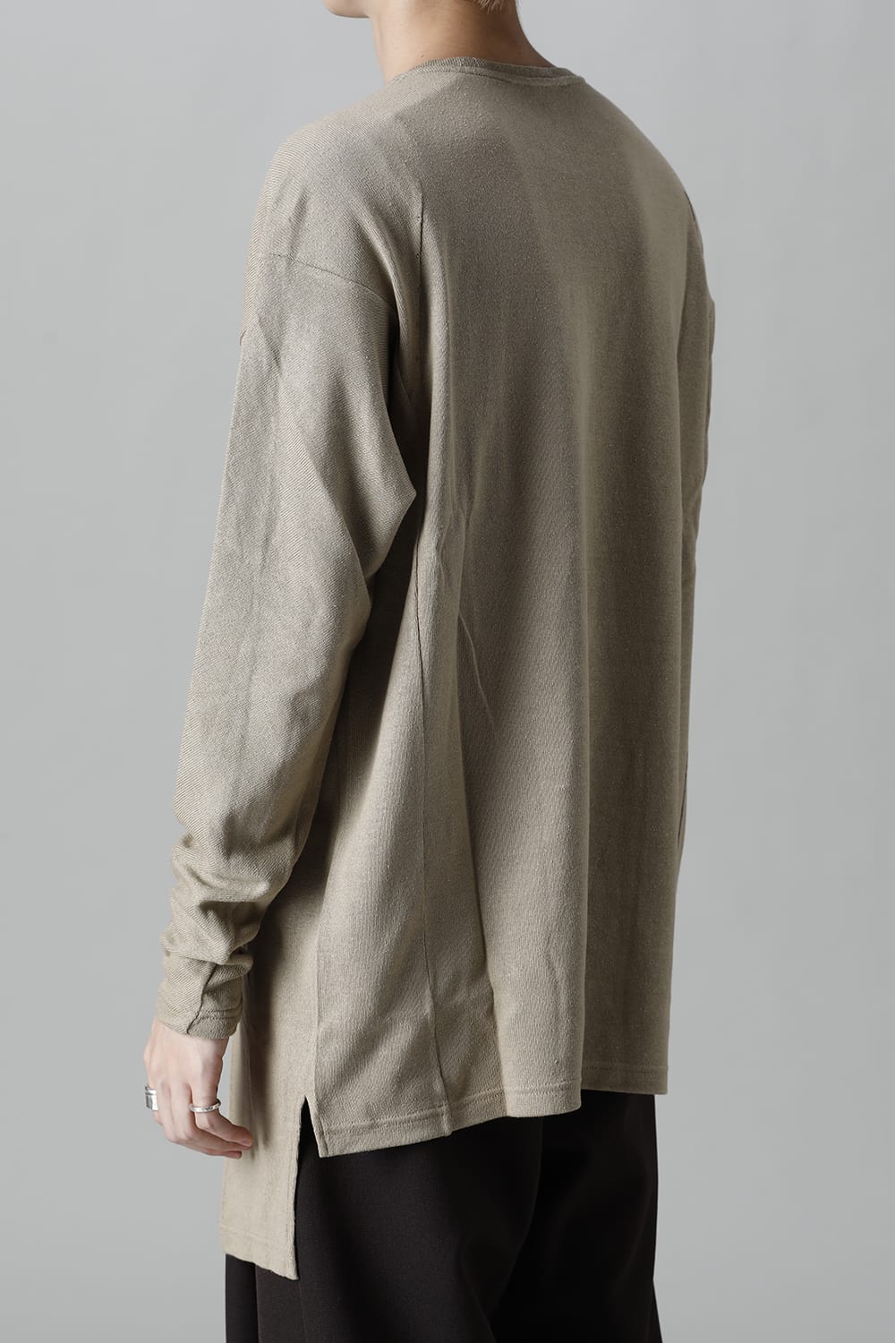 ロングスリーブ シルクジャージー サンドグレー