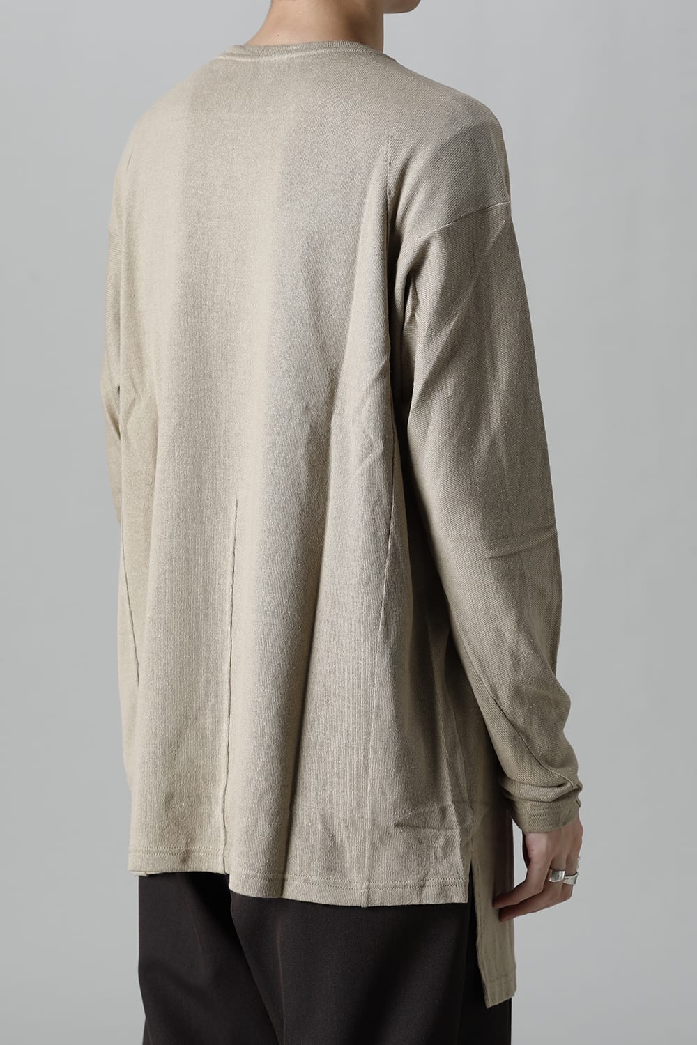 ロングスリーブ シルクジャージー サンドグレー