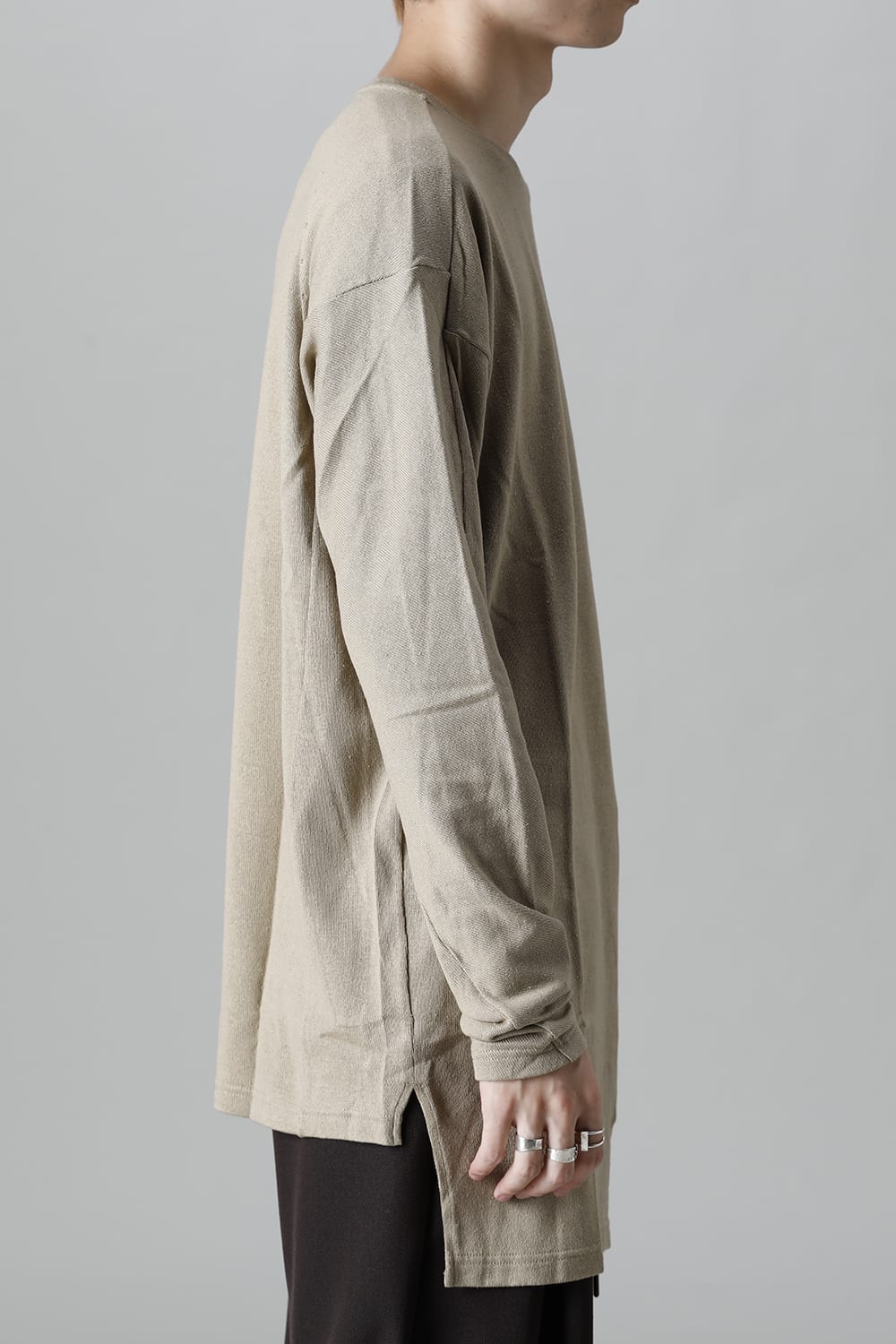 ロングスリーブ シルクジャージー サンドグレー
