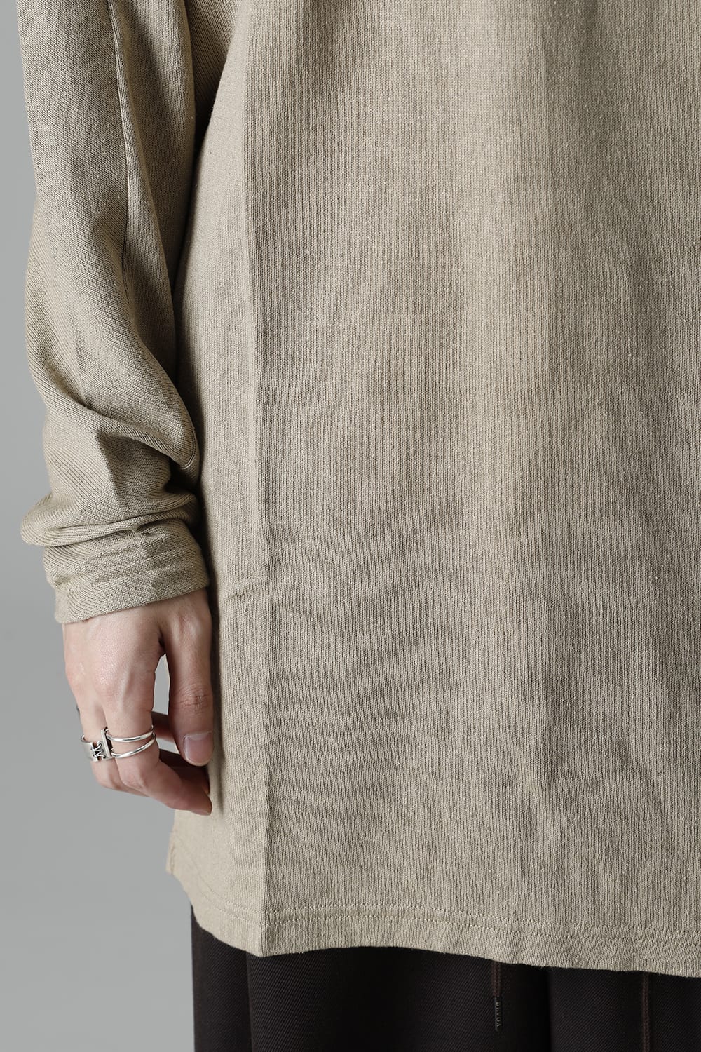 ロングスリーブ シルクジャージー サンドグレー