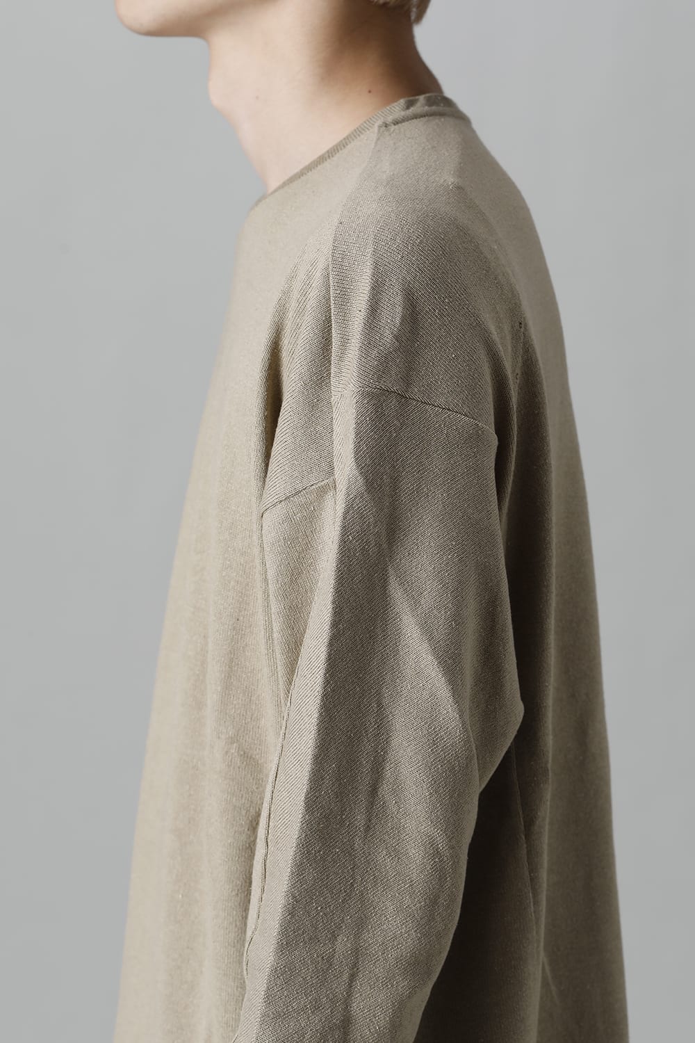 ロングスリーブ シルクジャージー サンドグレー