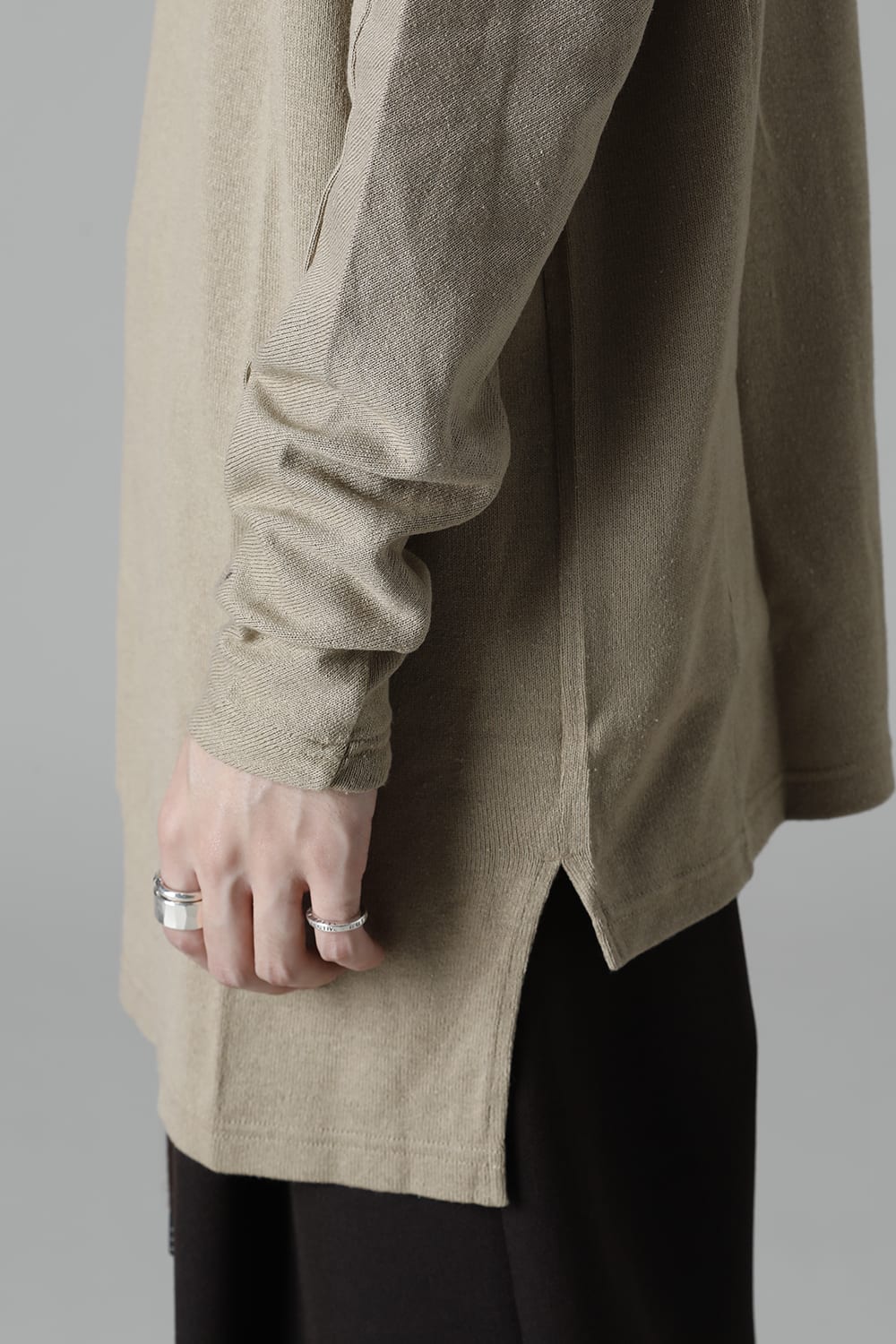 ロングスリーブ シルクジャージー サンドグレー