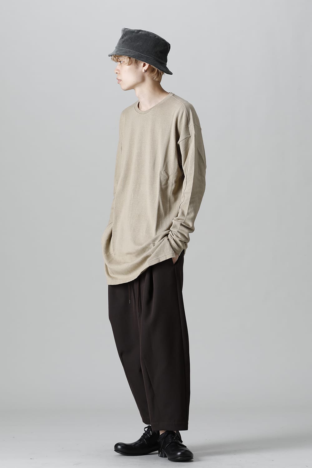 ロングスリーブ シルクジャージー サンドグレー