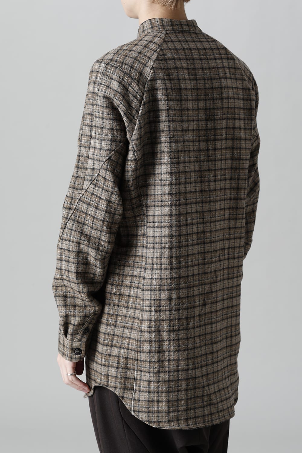 シャツ ヴァージンウール/カナパ チェック