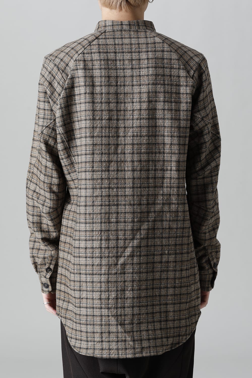 シャツ ヴァージンウール/カナパ チェック