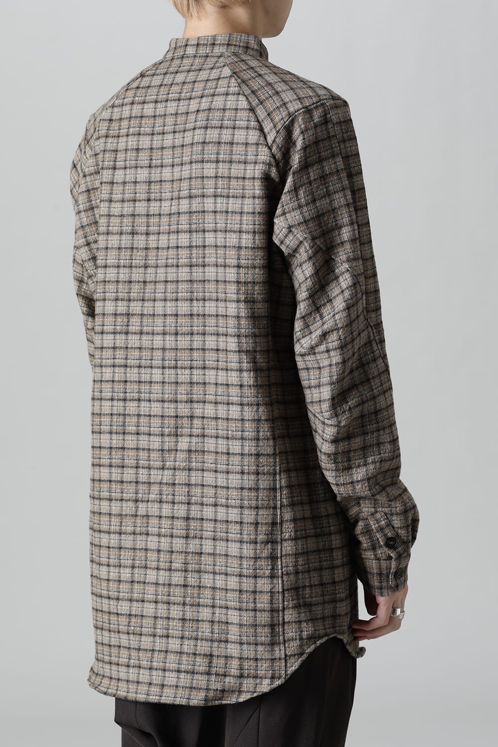 シャツ ヴァージンウール/カナパ チェック
