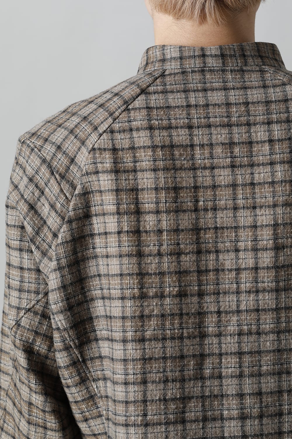 シャツ ヴァージンウール/カナパ チェック