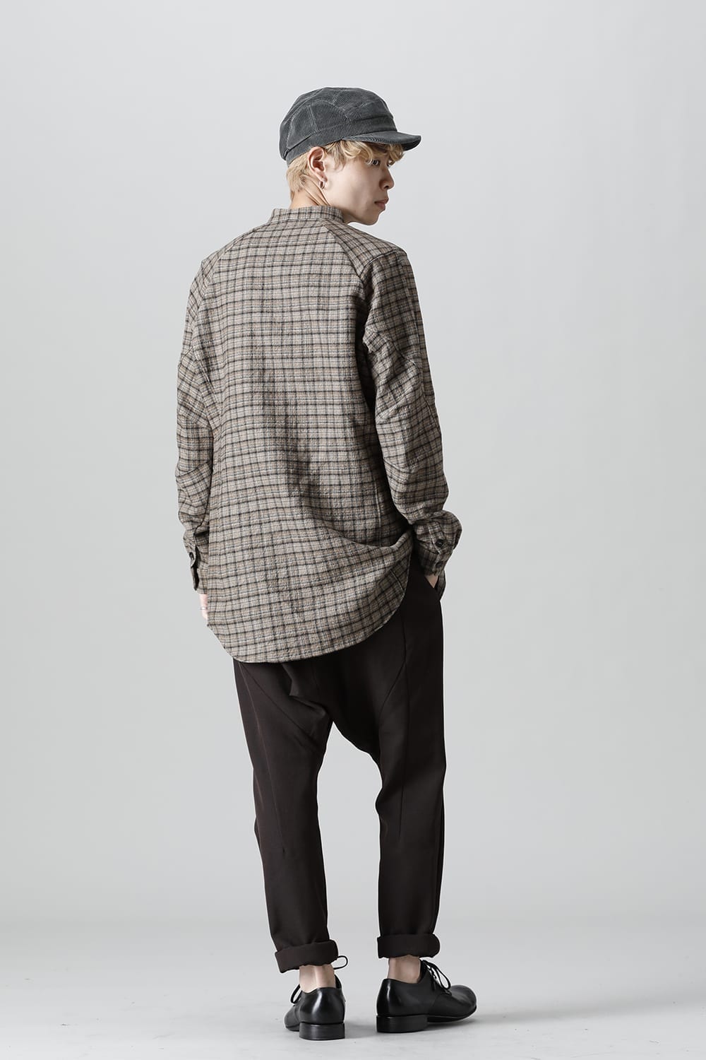シャツ ヴァージンウール/カナパ チェック