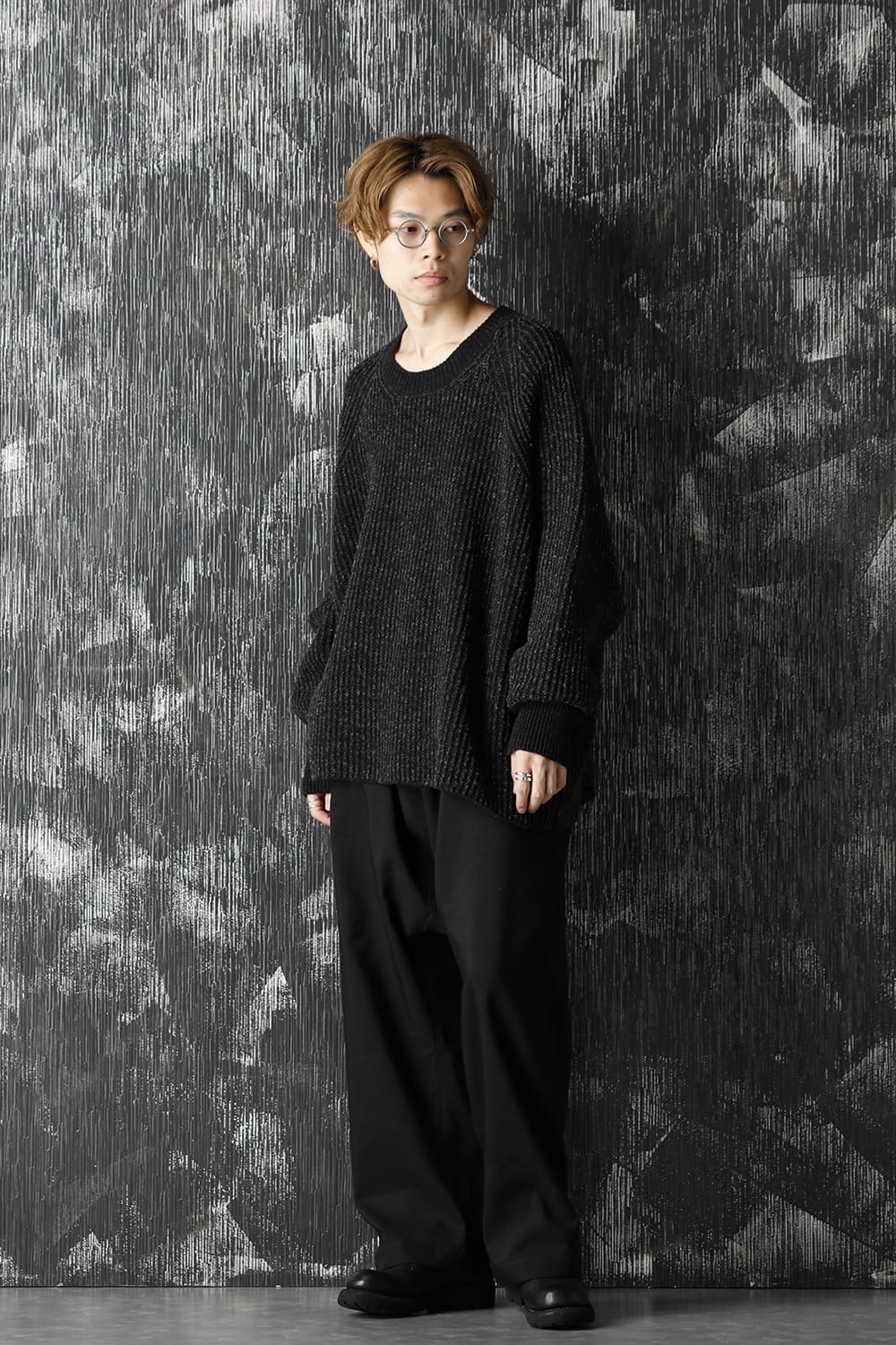 Trousers Black Wool Linen Twill