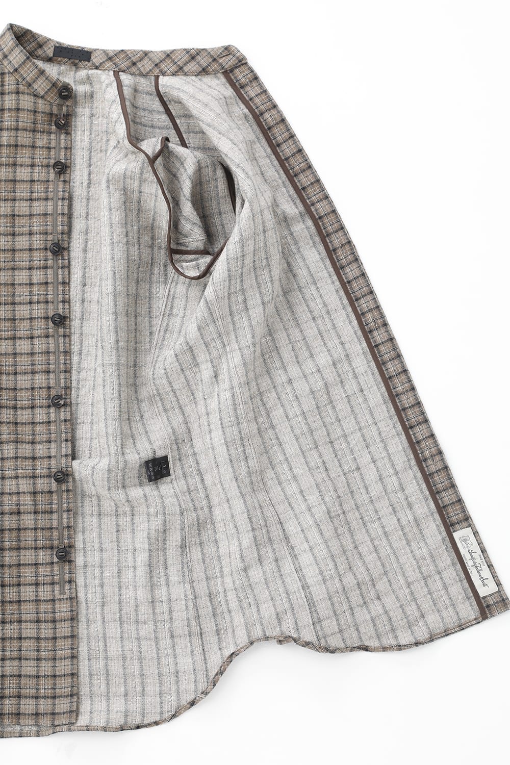 シャツ ヴァージンウール/カナパ チェック