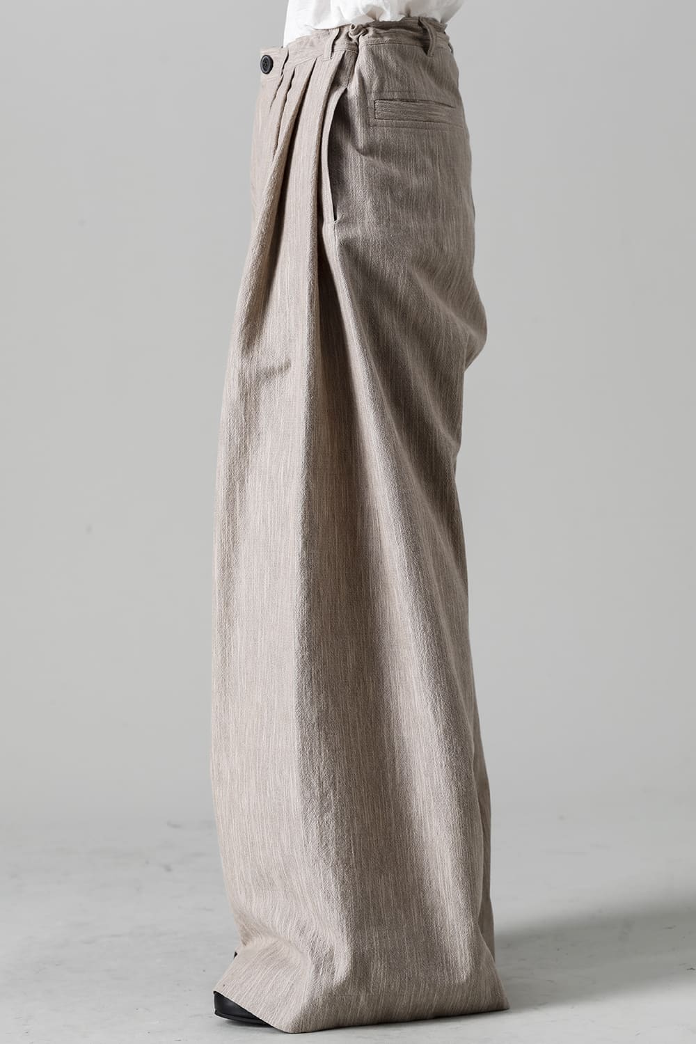 TROUSERS #71 OAT MELE COTTON/WOOL CLOTH