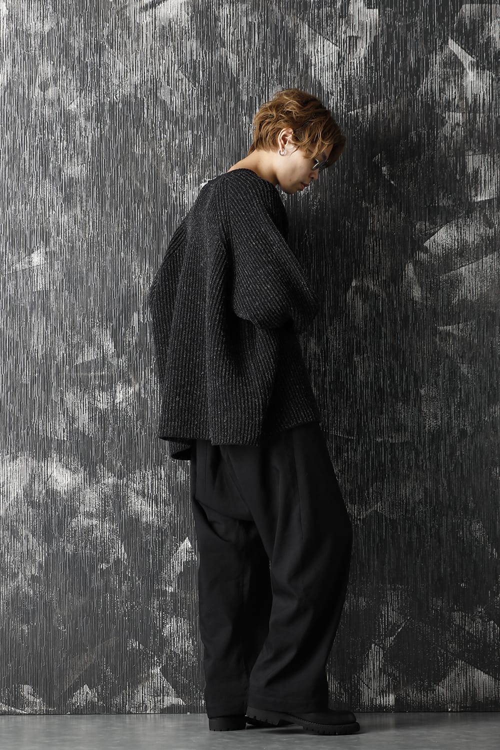 Trousers Black Wool Linen Twill