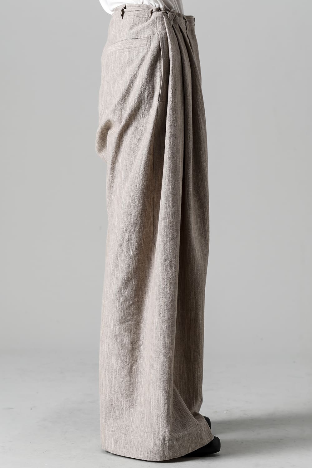 TROUSERS #71 OAT MELE COTTON/WOOL CLOTH