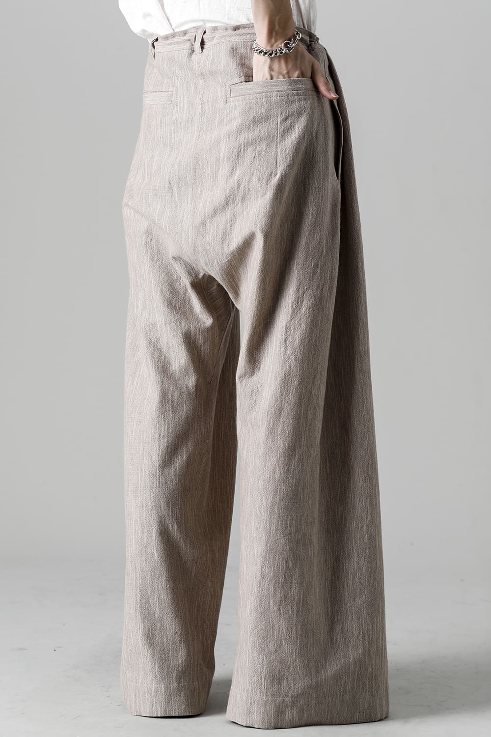 TROUSERS #71 OAT MELE COTTON/WOOL CLOTH