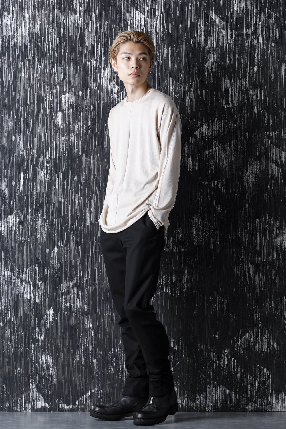 Knit long sleeve silk / cashmere Sand Beige