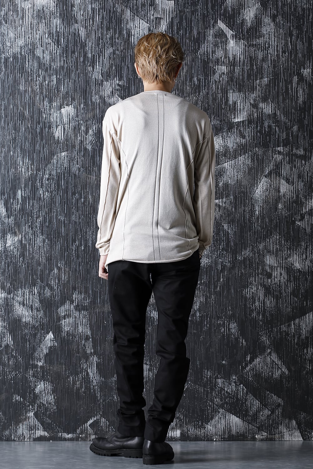 Knit long sleeve silk / cashmere Sand Beige
