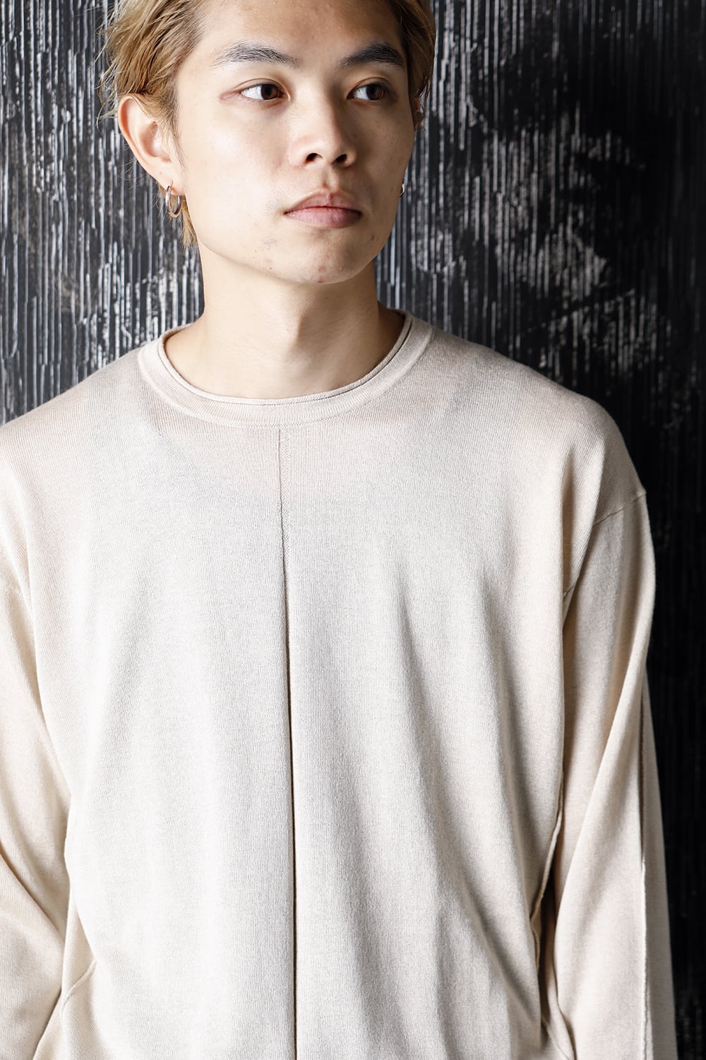 Knit long sleeve silk / cashmere Sand Beige