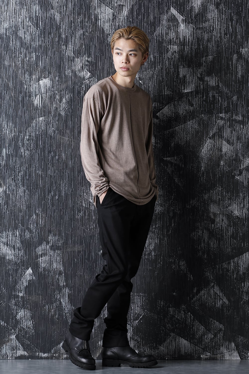 Knit long sleeve silk / cashmere Mink