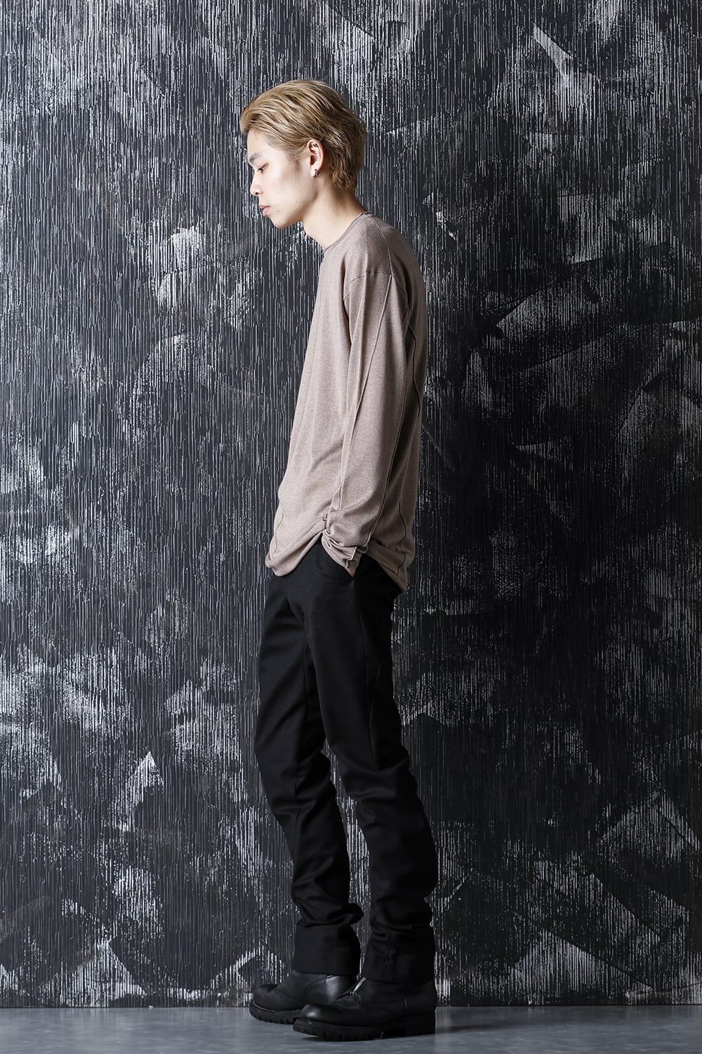Knit long sleeve silk / cashmere Mink