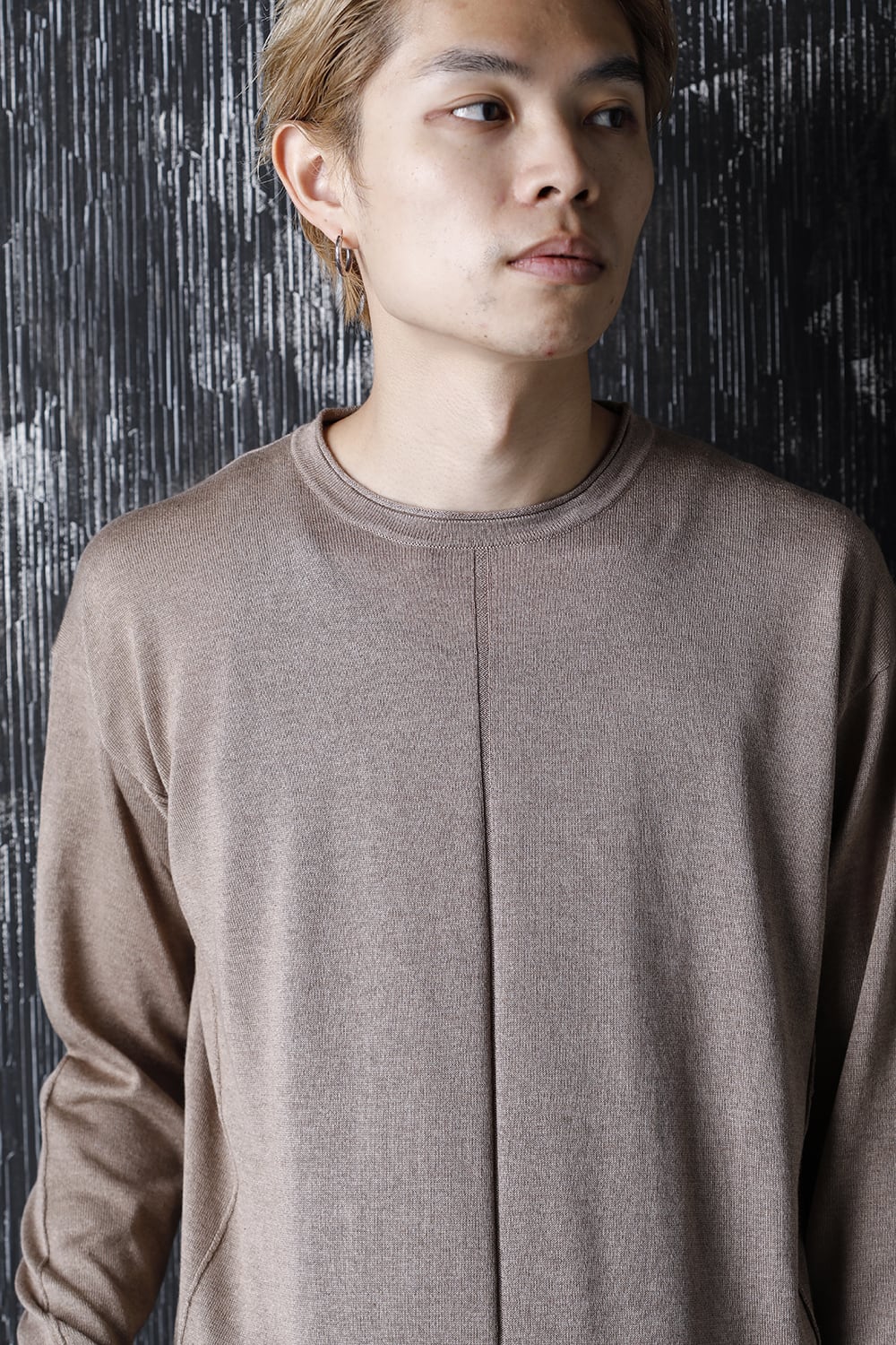 Knit long sleeve silk / cashmere Mink