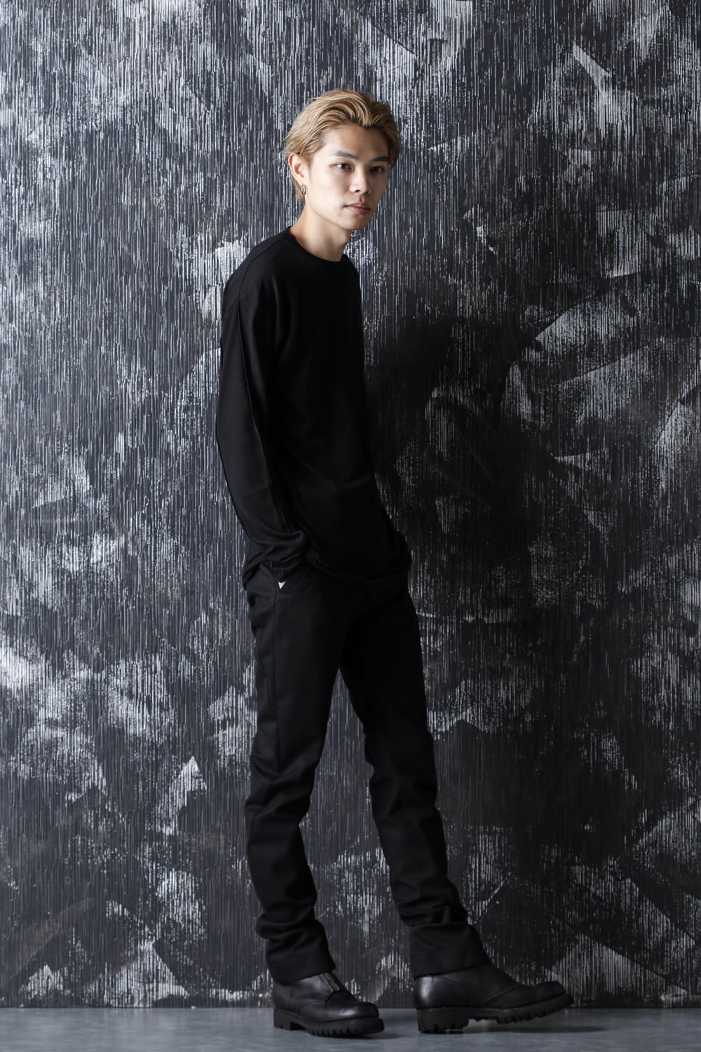 Knit long sleeve silk / cashmere Black