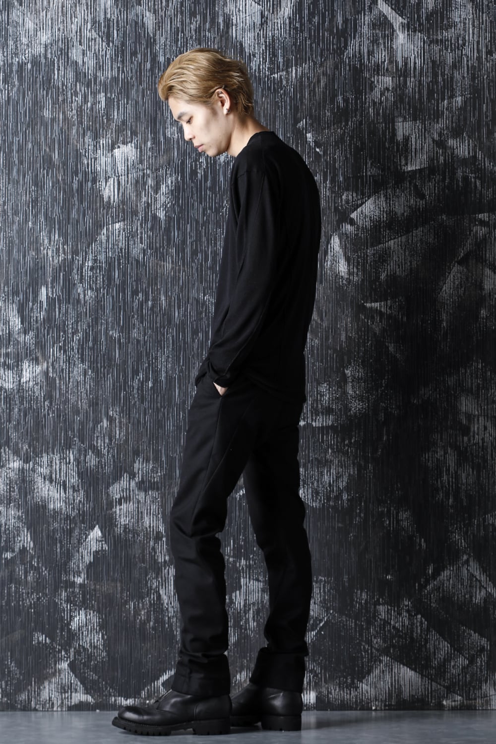 Knit long sleeve silk / cashmere Black