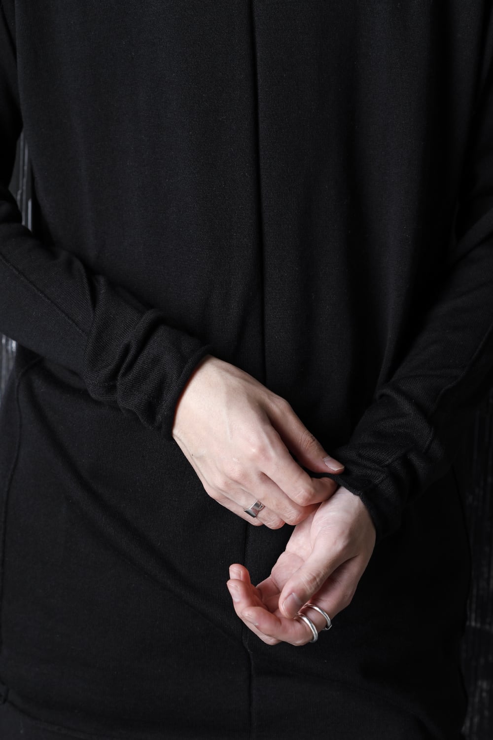 Knit long sleeve silk / cashmere Black