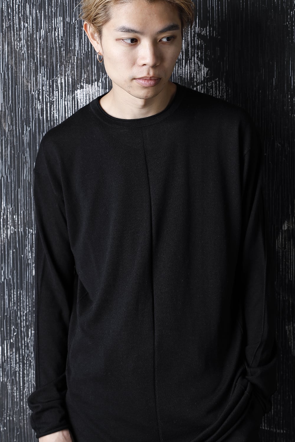 Knit long sleeve silk / cashmere Black