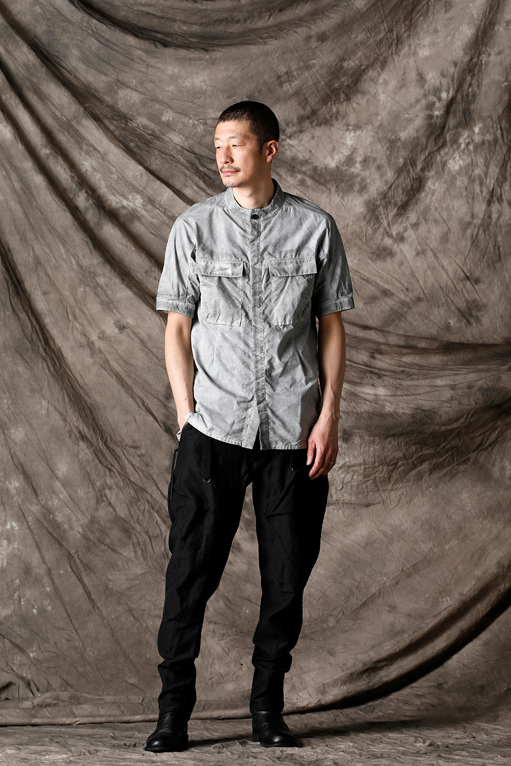 Dobby Minimalist Border Slim Tapered Pants