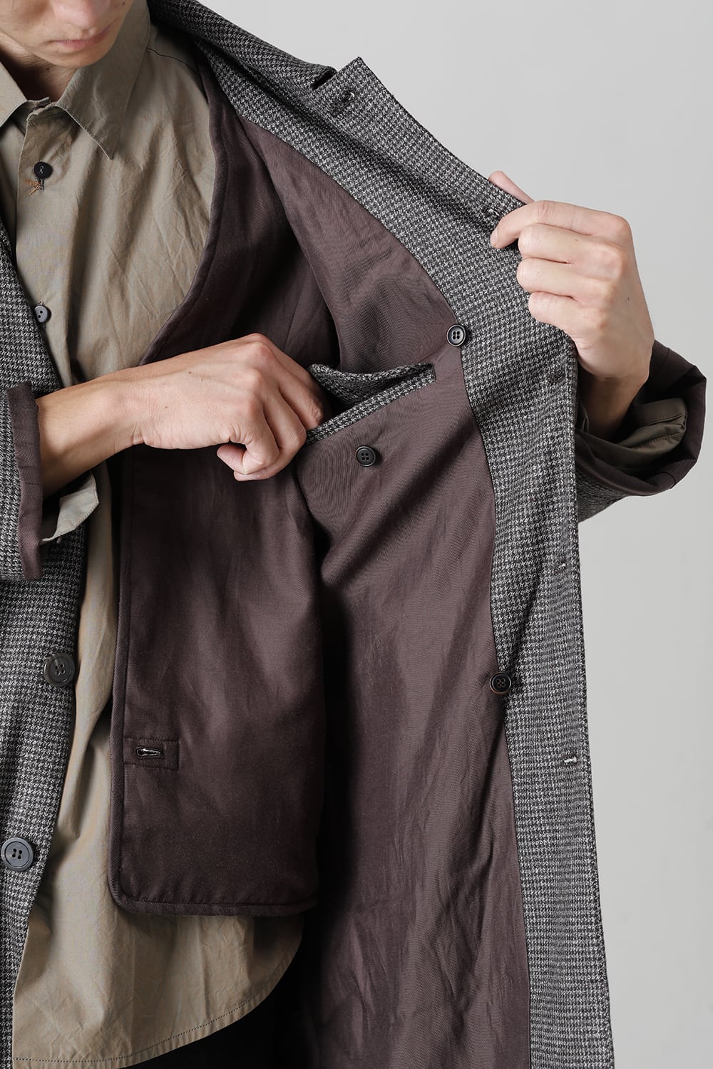 Houndstooth Lagran Long Coat