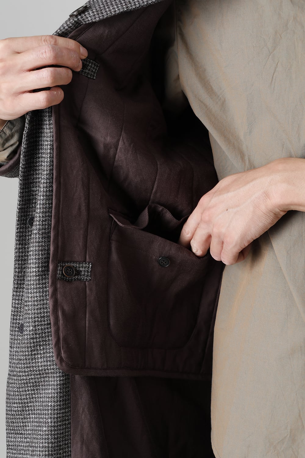 Houndstooth Lagran Long Coat