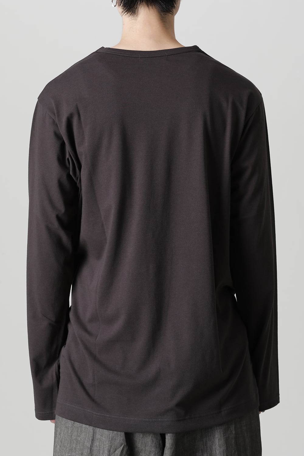 Crew Neck Long Sleeve T-Shirt Charcoal