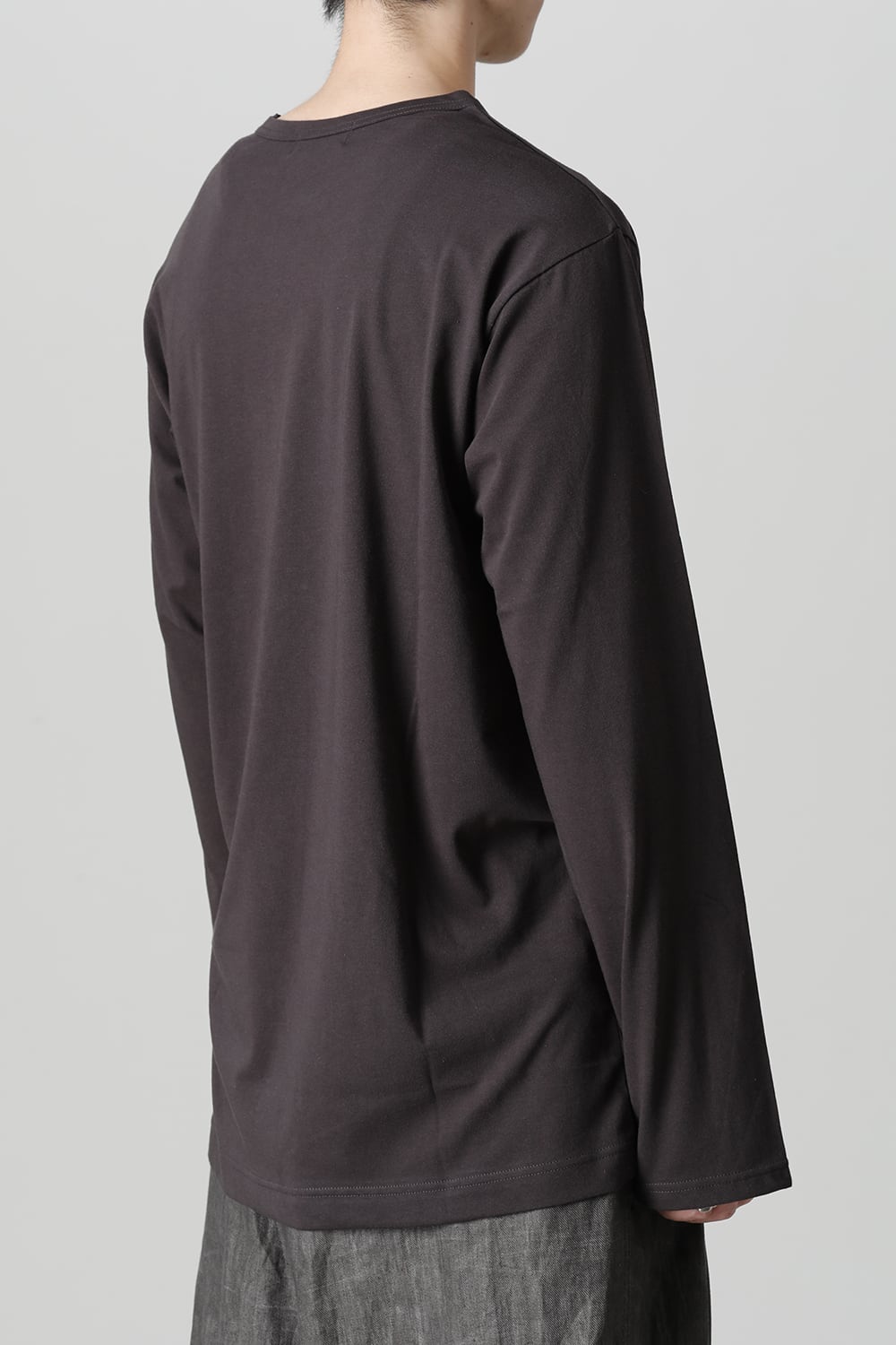 Crew Neck Long Sleeve T-Shirt Charcoal