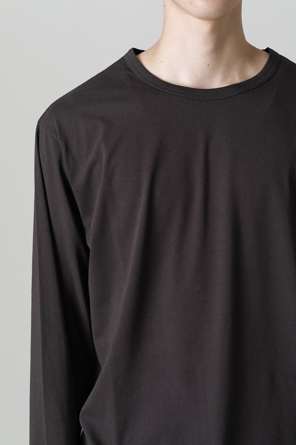 Crew Neck Long Sleeve T-Shirt Charcoal