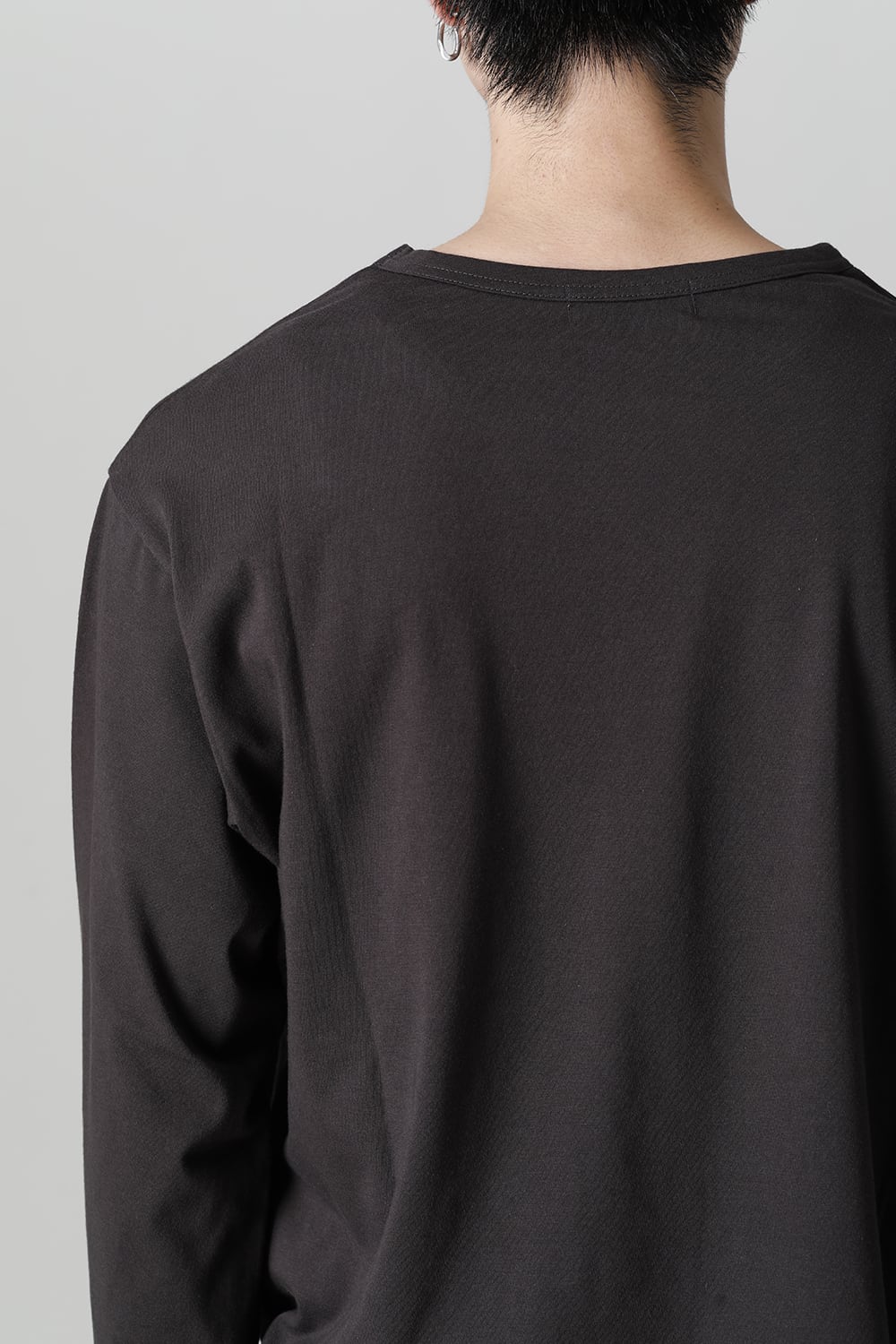 Crew Neck Long Sleeve T-Shirt Charcoal