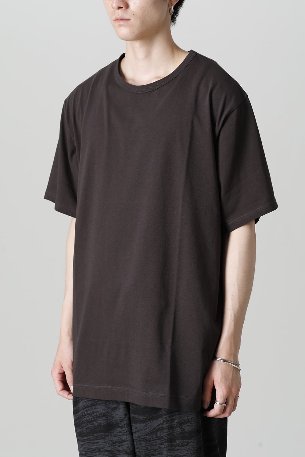 Crew Neck Short Sleeve T-Shirt Charcoal