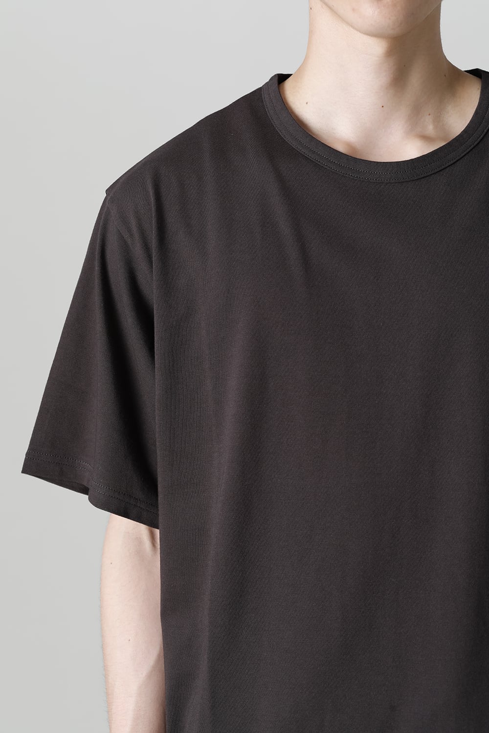 Crew Neck Short Sleeve T-Shirt Charcoal