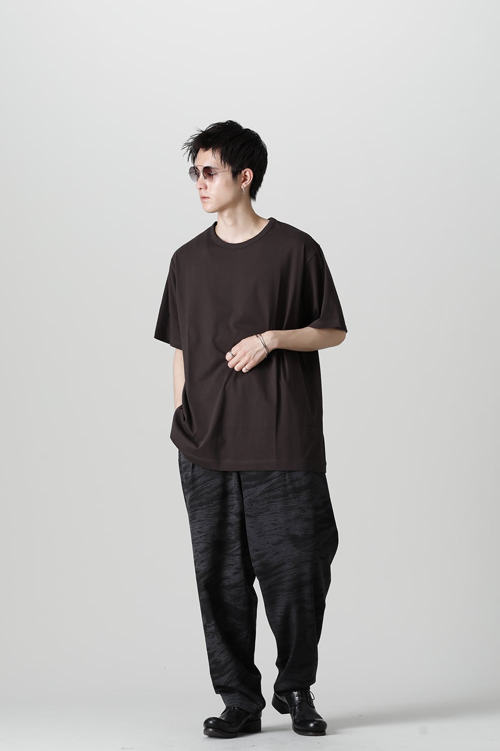 Crew Neck Short Sleeve T-Shirt Charcoal