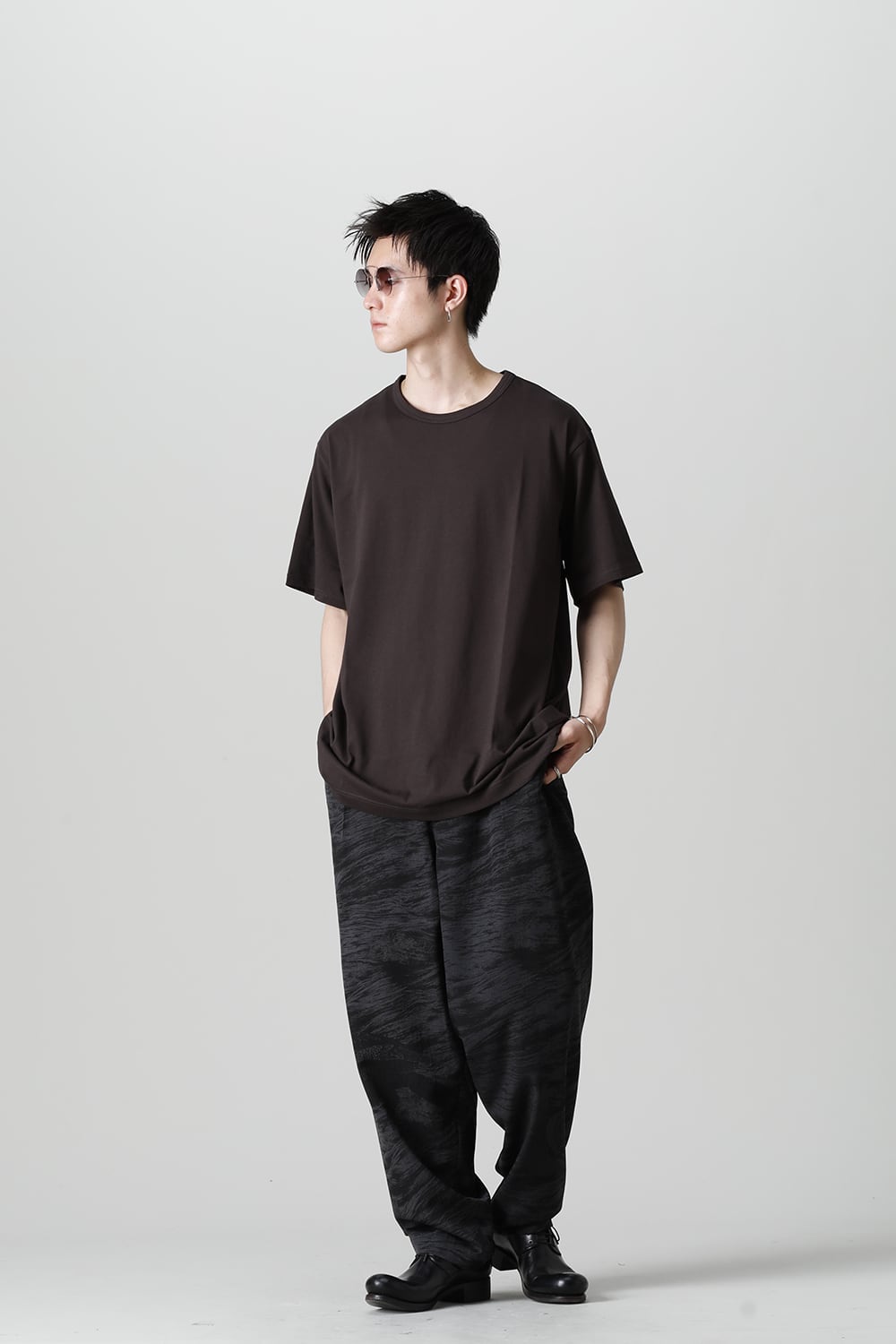 Crew Neck Short Sleeve T-Shirt Charcoal