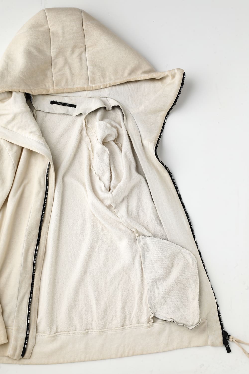 Untwisted Fleece-Lined Hooded Jacket Dusty White