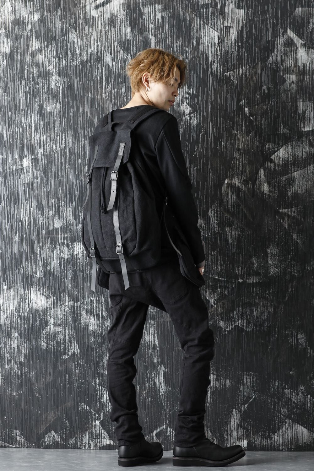 Jute x Cotton Military Twill Bag Attached Bag Pack Black