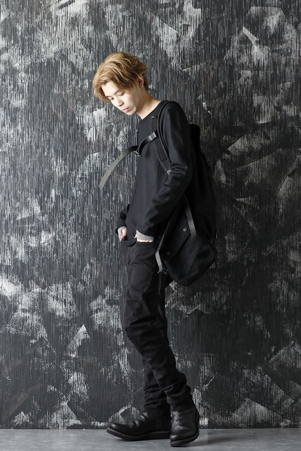 Jute x Cotton Military Twill Bag Attached Bag Pack Black