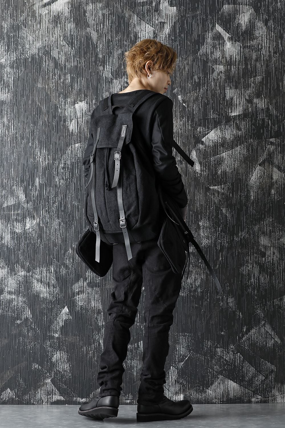 Jute x Cotton Military Twill Bag Attached Bag Pack Black