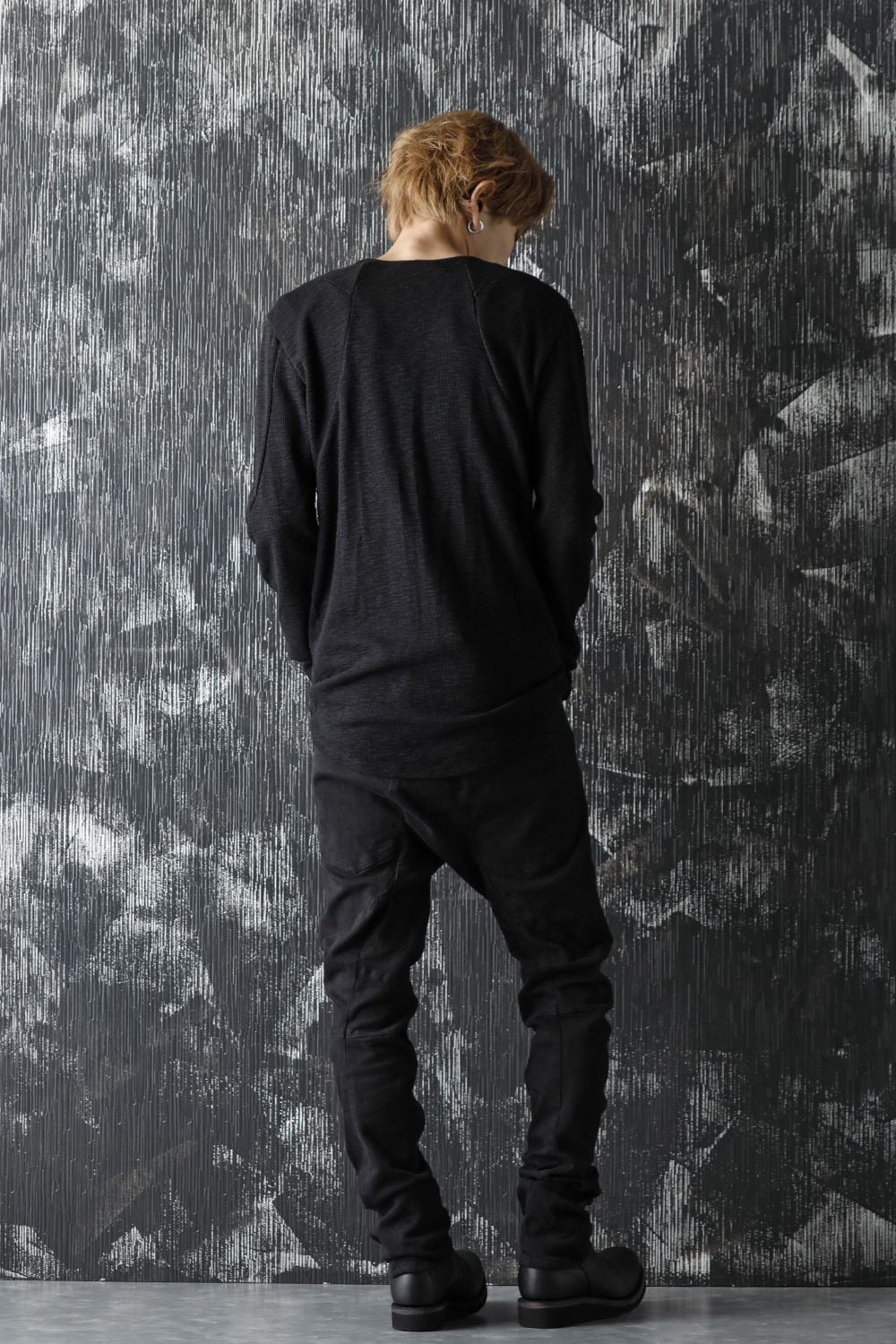 Slab jersey Layered Long sleeve T-shirt Black